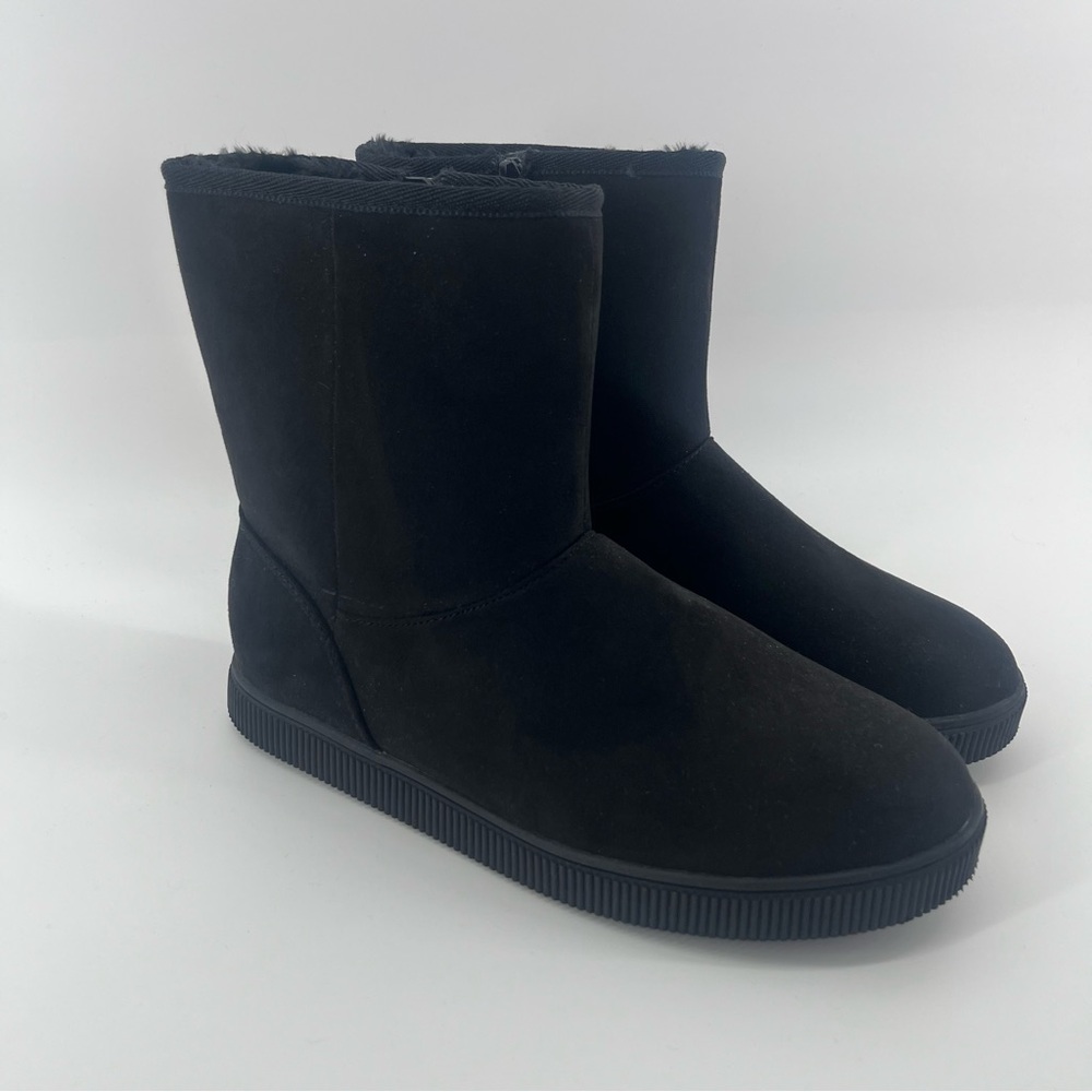 NWT Cat and Jack Faux Fur Lined Black Winter Boots Girls Size 5